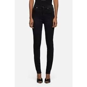 7 FOR ALL MANKIND Wm 30 The High Waisted Skinny Black Wash